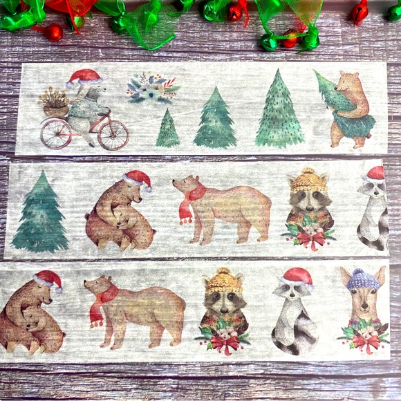 Bears, Raccoons, & Deer , Celebrate Christmas, Washi Tape Roll - Picture 7 of 9